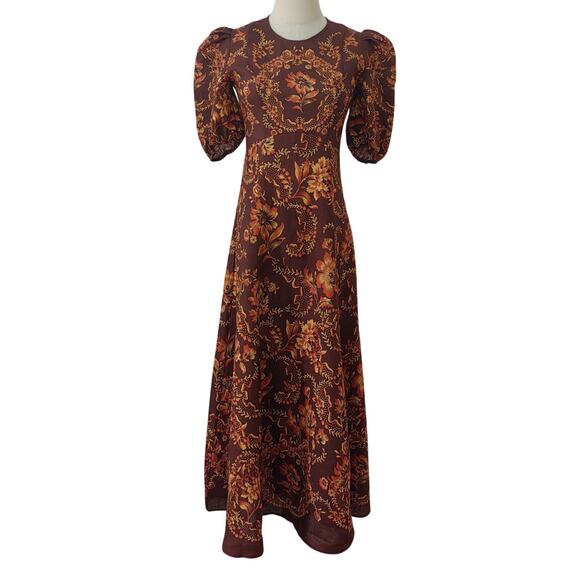 Alemais Seraphina printed linen midi dress US 6 - Picture 6 of 11